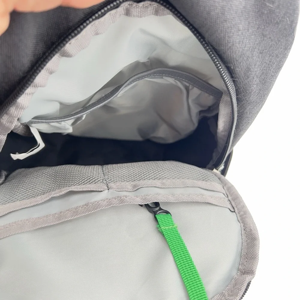 WATERFLY Gray Sling Backpack Crossbody Chest Bag Hiking Travel Daypack USB Port